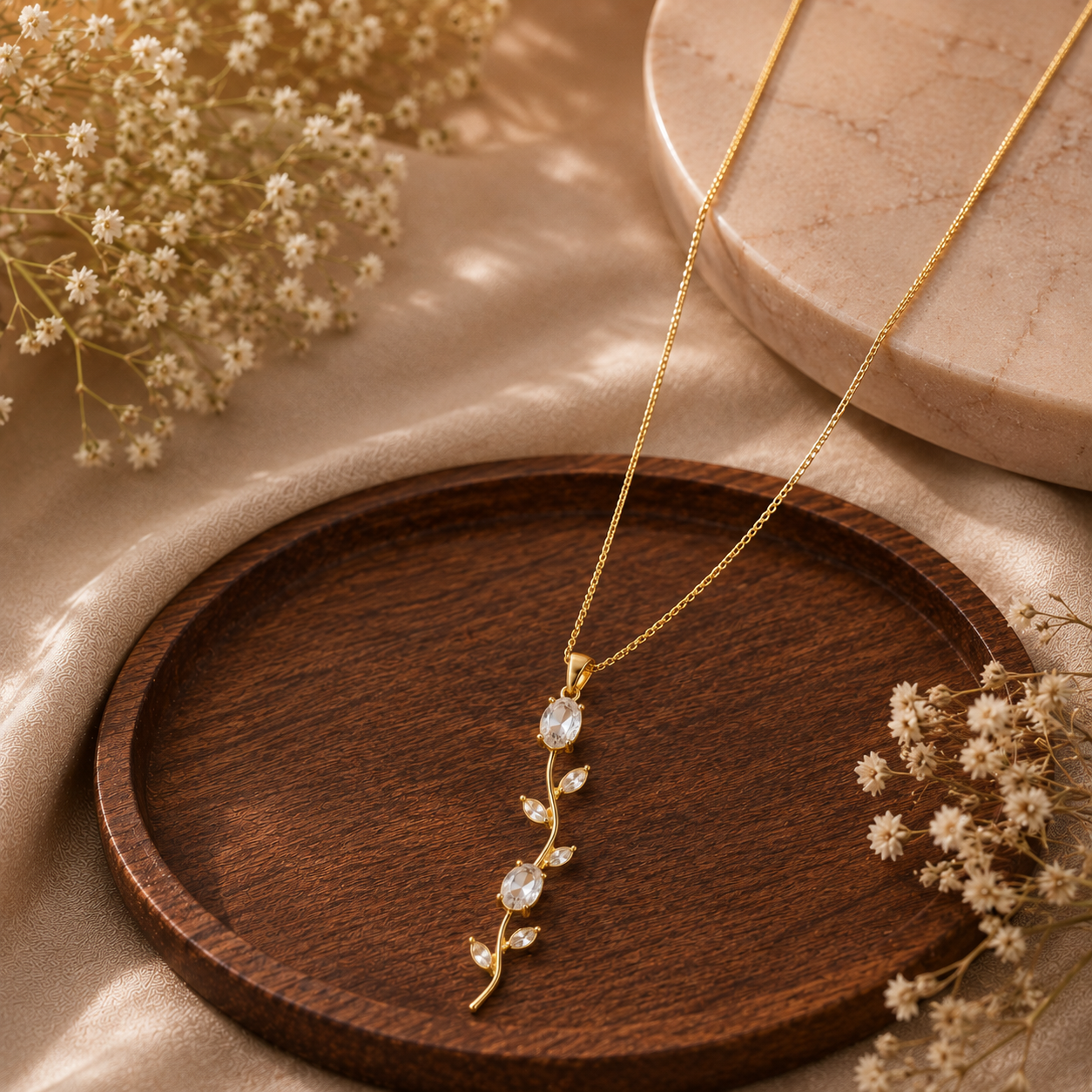 Flower Vine Pendant Necklace