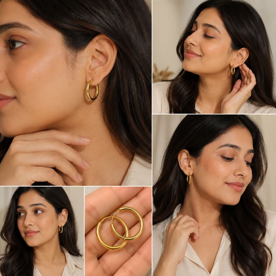 Golden Classic Hoop Earrings