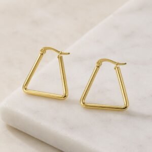 Golden Trapezoid Hoop Earrings