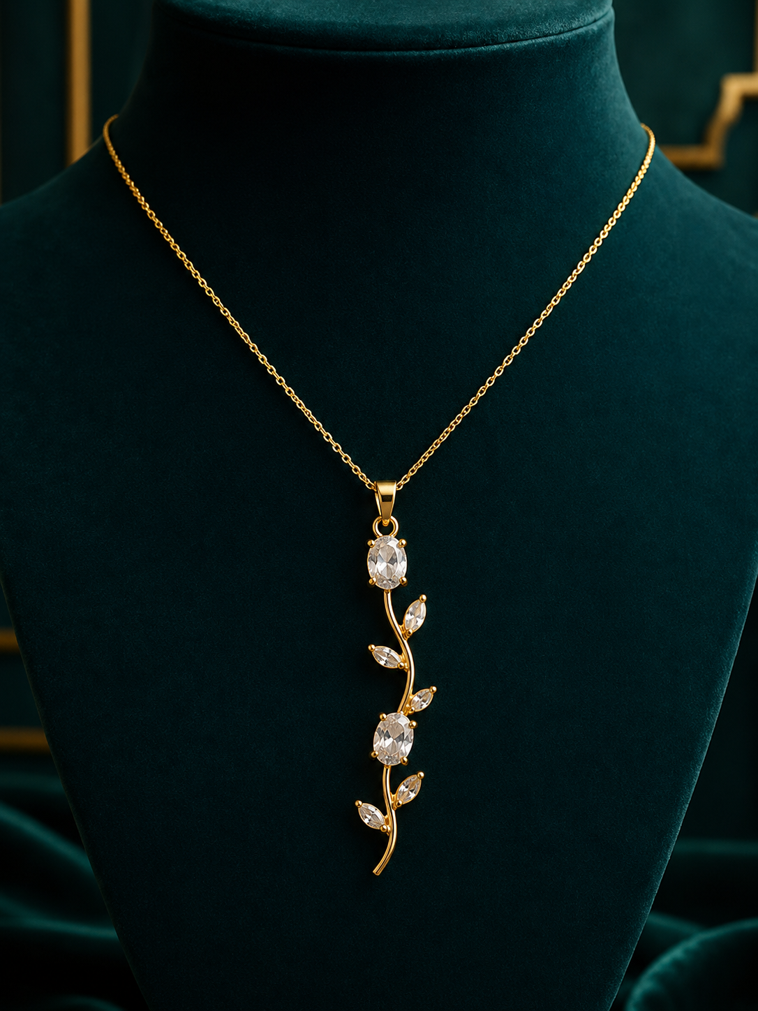 Flower Vine Pendant Necklace