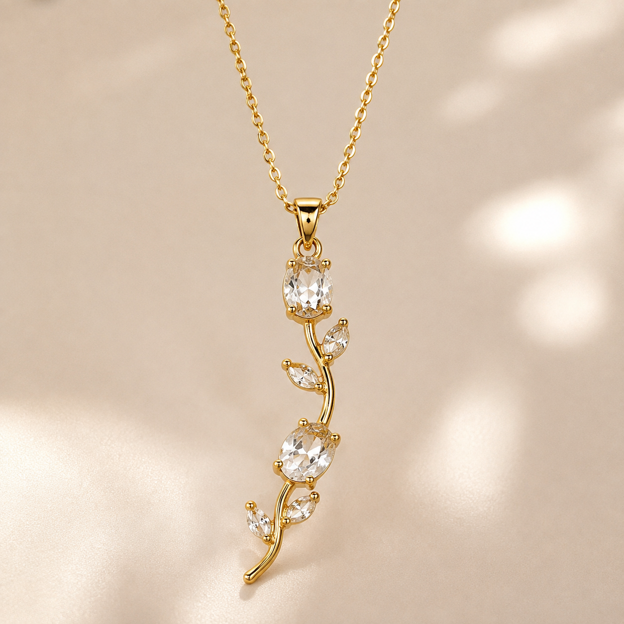 Flower Vine Pendant Necklace