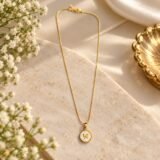 Gold Butterfly Pearl Pendant